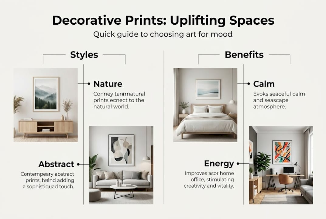Infographic over decoratieve printstijlen en voordelen