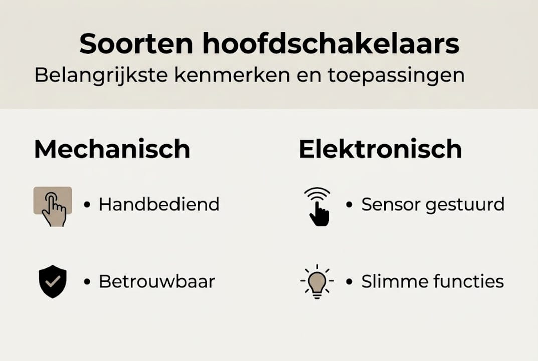 Overzicht: soorten hoofdschakelaars en hun eigenschappen