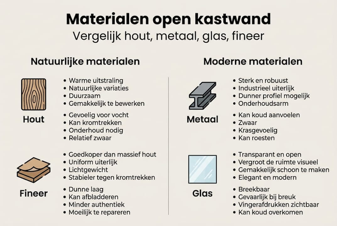 Infographic: materialen en looks voor jouw kastwand
