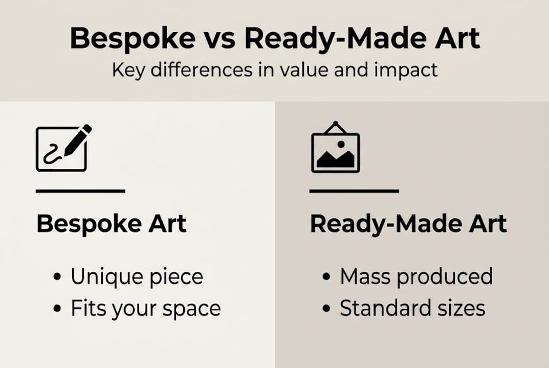 Infographic vergelijking maatwerk en kant-en-klare kunst