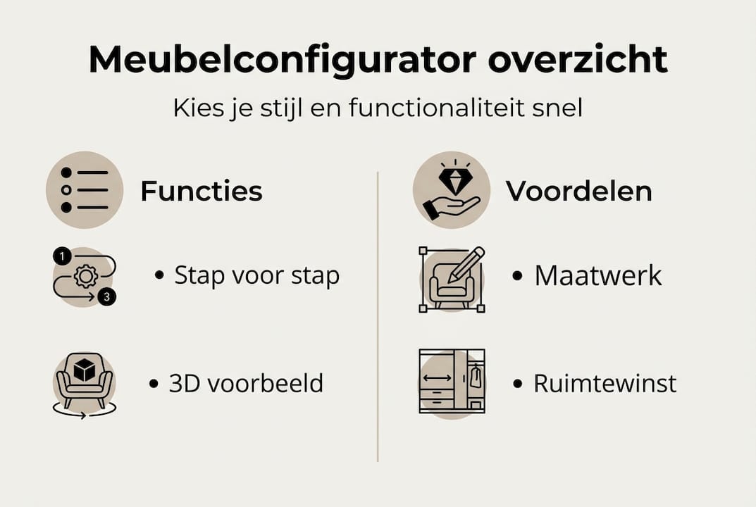 Infographic: de voordelen van een meubelconfigurator op een rij