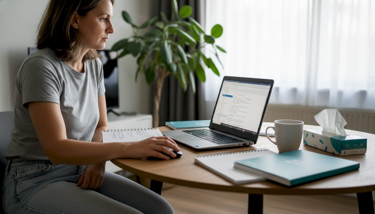 Een vrouw bekijkt Google Tag Manager op haar laptop.