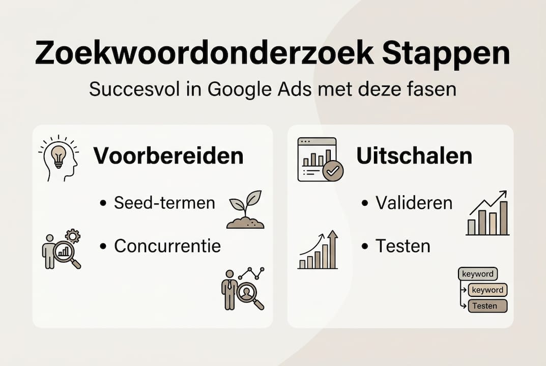 Infographic: Stapsgewijze handleiding voor zoekwoordonderzoek in Google Ads
