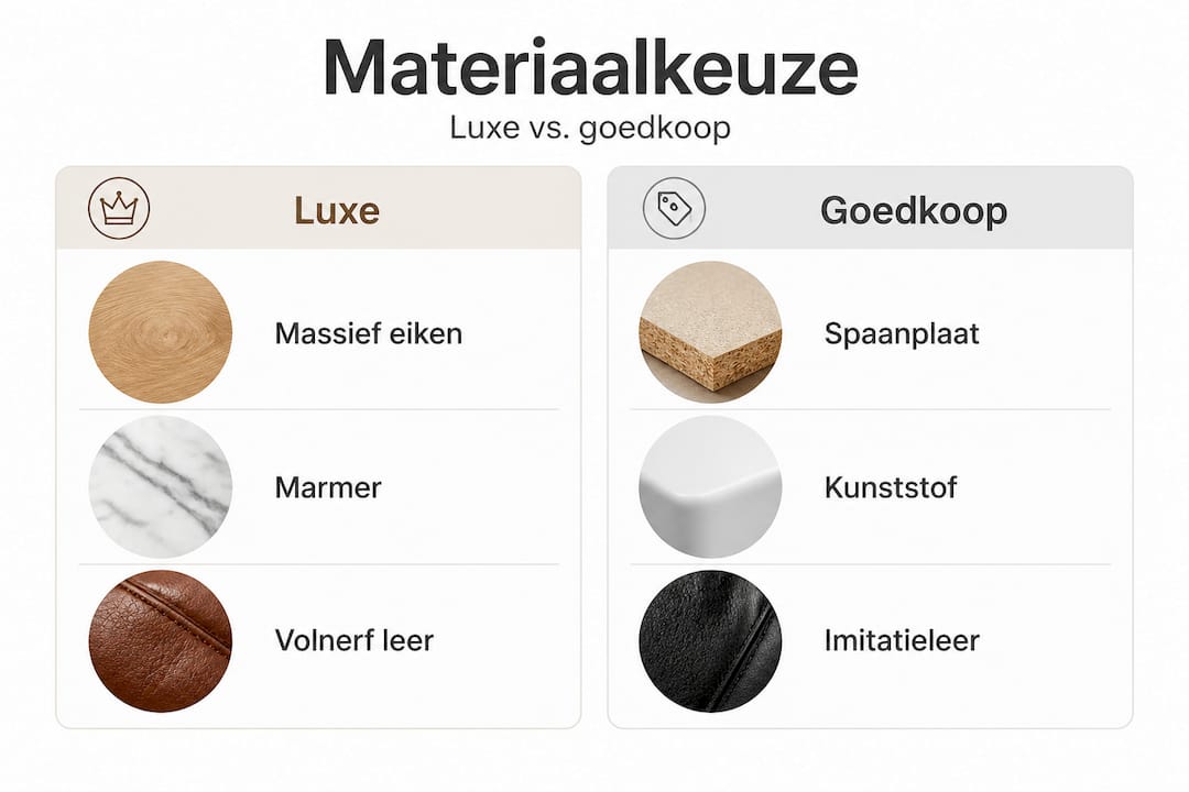 Infographic: verschil tussen hoogwaardige en budget materialen