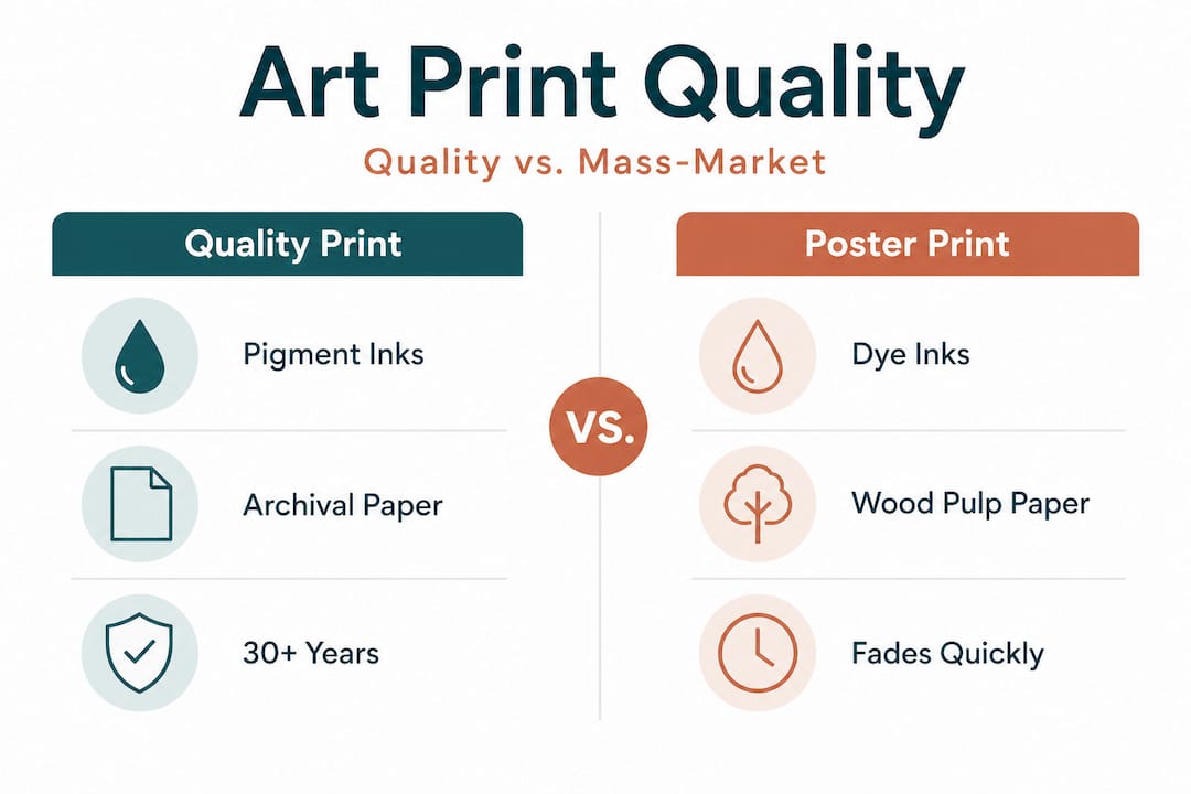 Infographic die kwaliteit en posterprints vergelijkt