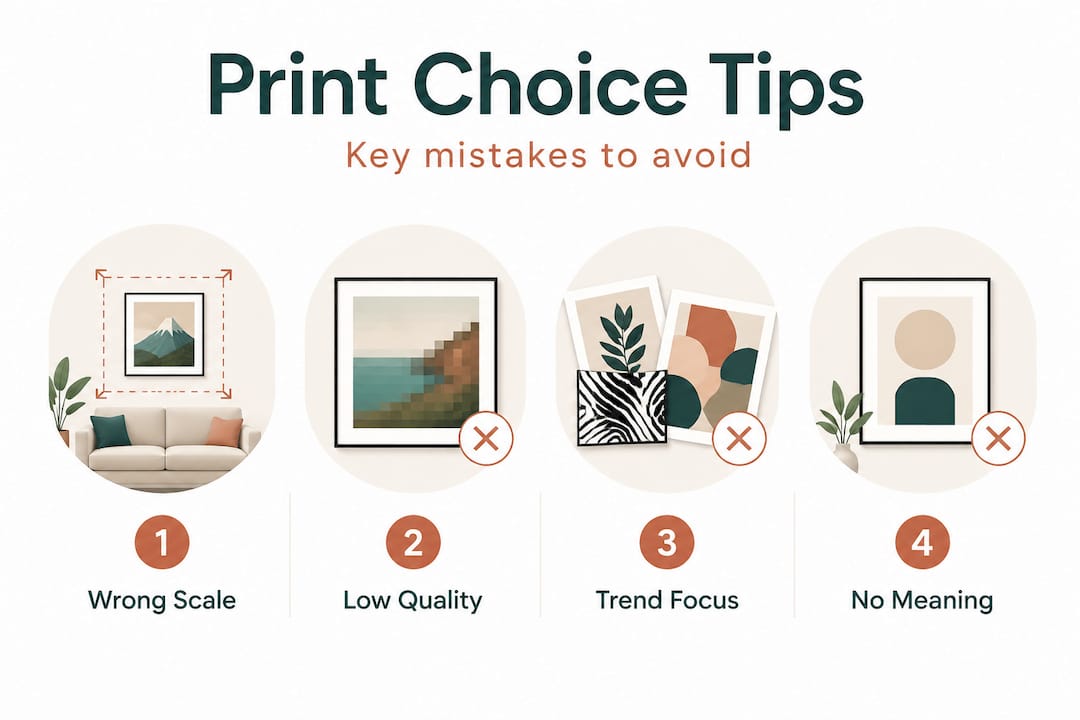 Infographic outlining key decorative print mistakes