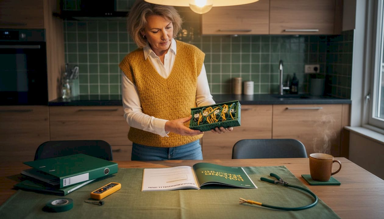 Een particulier treft voorbereidingen voor de installatie van een faseverdeler.