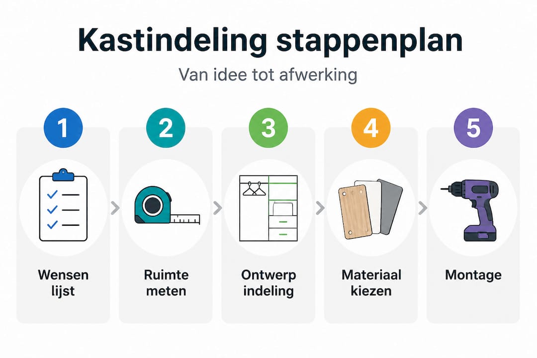Handige infographic: zo deel je je kast efficiënt in, stap voor stap