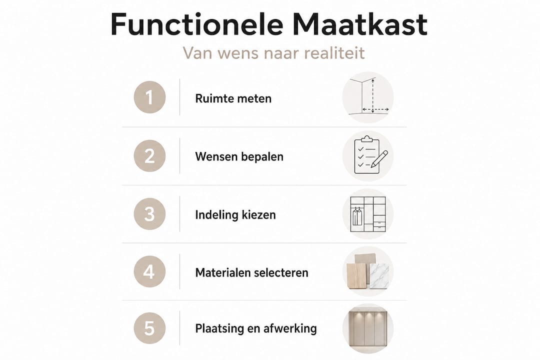 Infographic: stappenplan voor het ontwerpen van een praktische maatkast