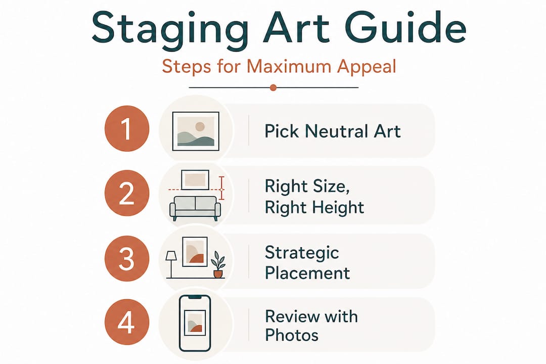 Infographic shows four key art staging steps