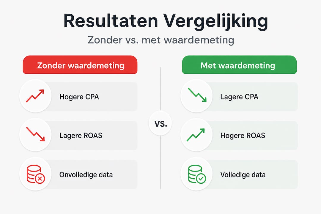 Infographic: resultaten met en zonder waarde-inschatting