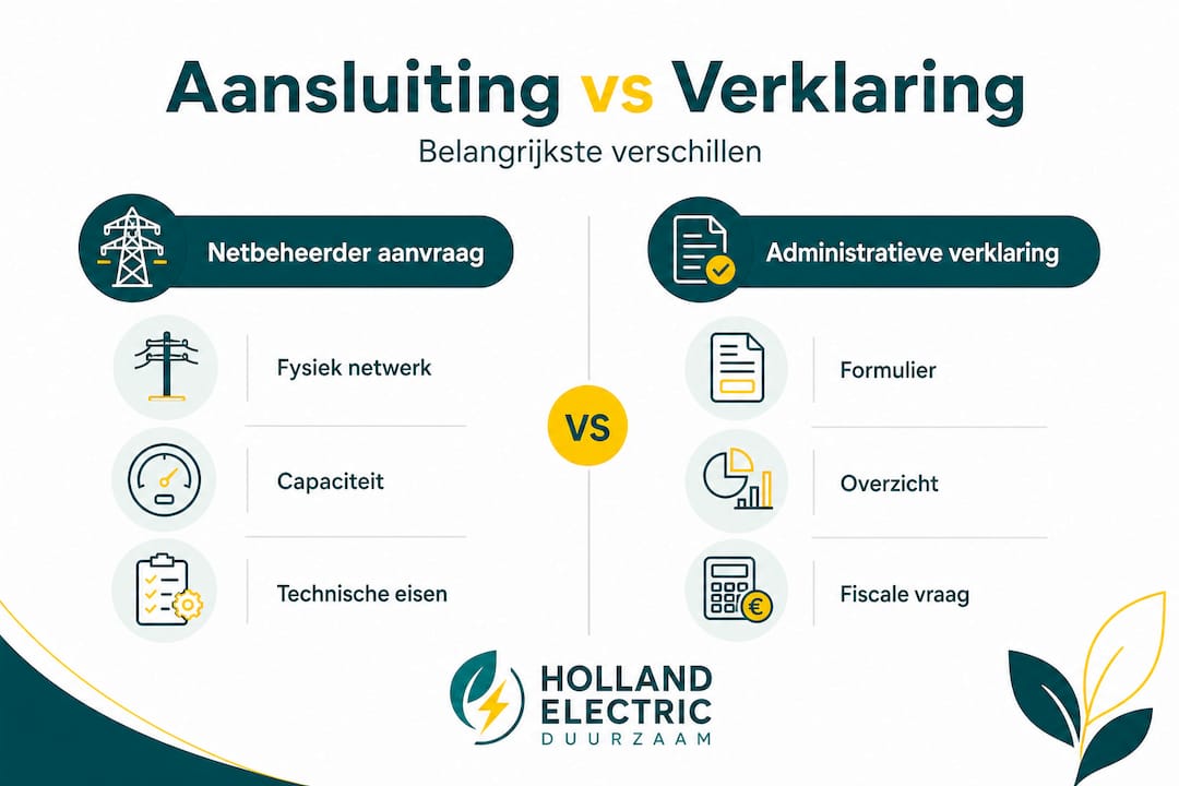 Infographic: het verschil tussen een aanvraag en een administratieve verklaring