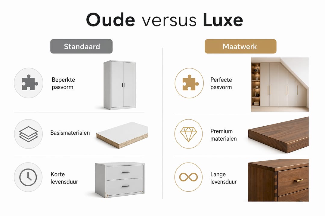 Infographic: standaard meubels versus maatwerk – de belangrijkste verschillen op een rij