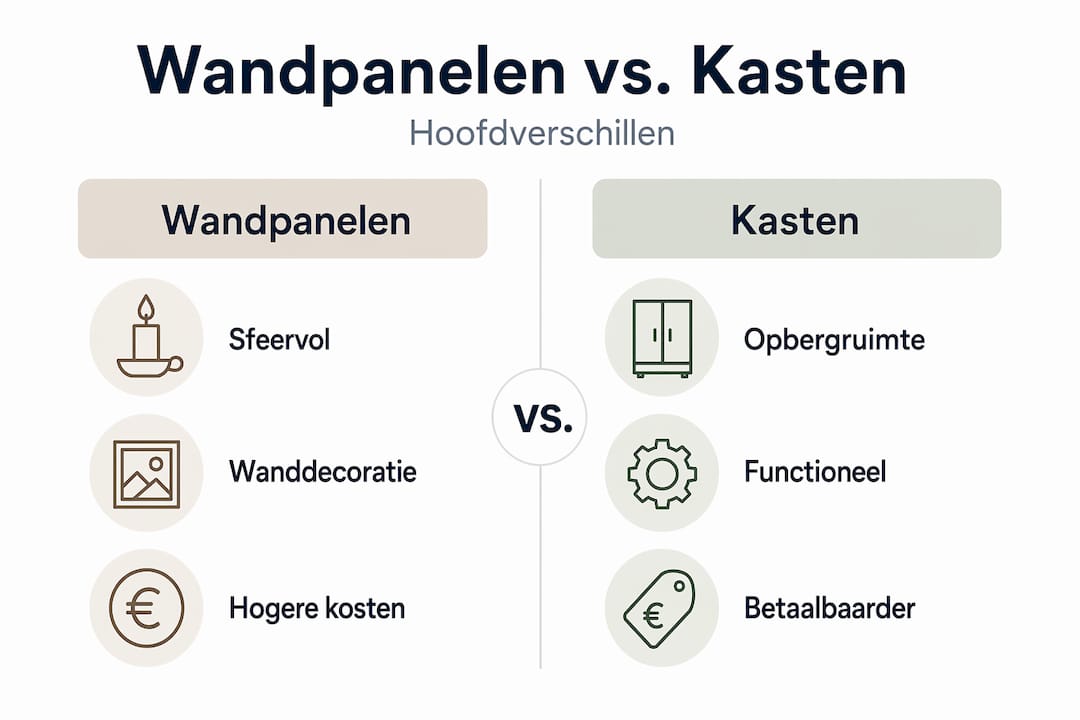 Infographic: de verschillen tussen wandpanelen en kasten op een rij