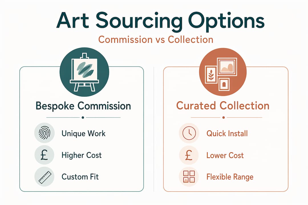 Infographic die commissie- en samengestelde kunst vergelijkt