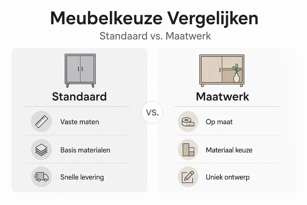 Infographic: het verschil tussen standaardmeubels en maatwerk