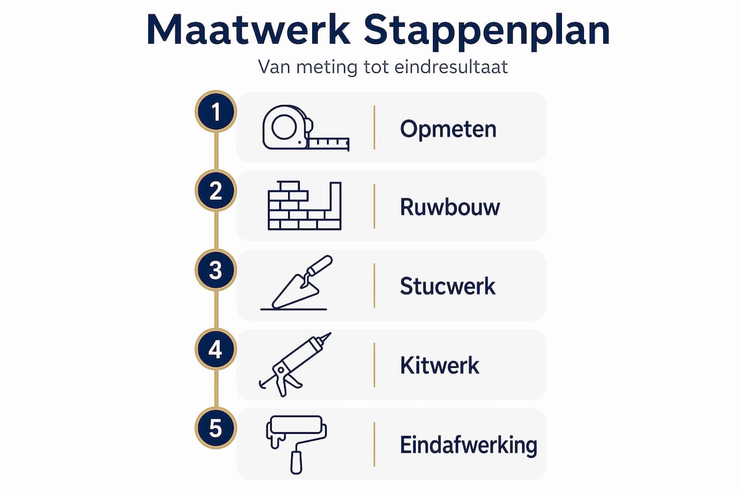Infographic: Stappenplan voor een afwerking op maat binnenshuis