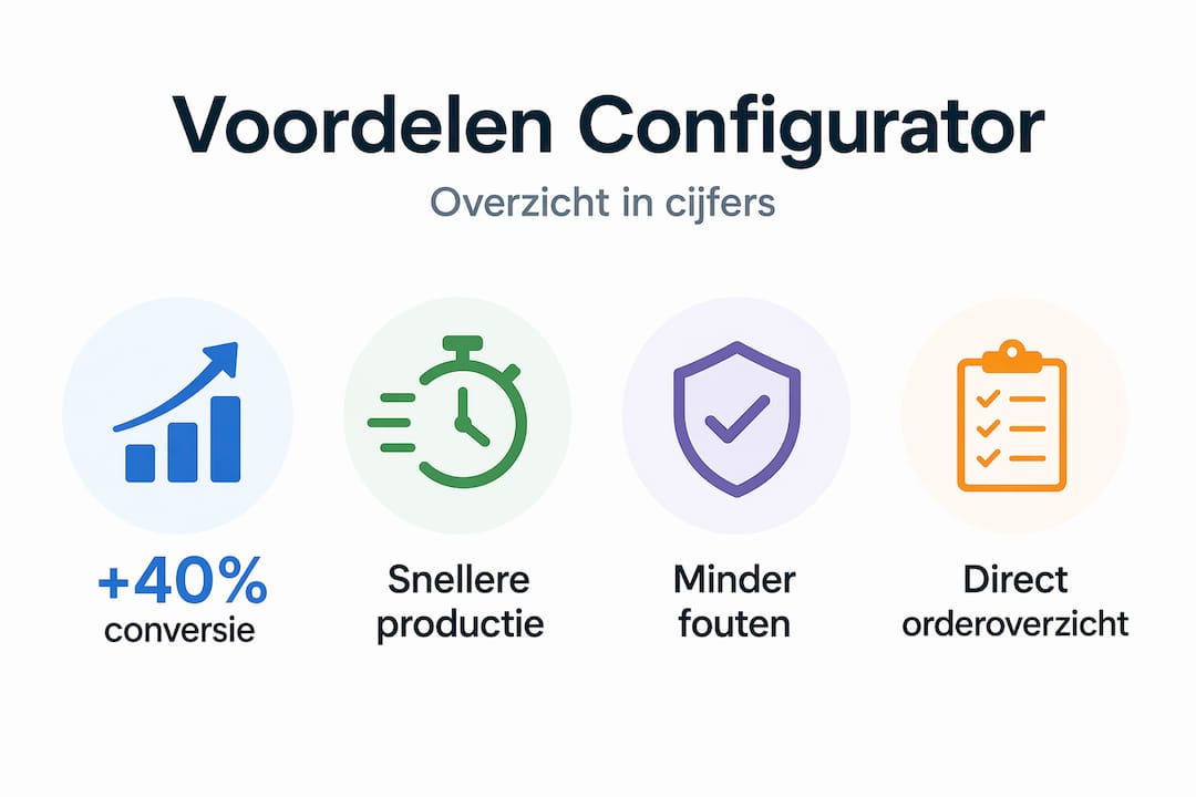 Infographic met opvallende statistieken over de voordelen van een configurator