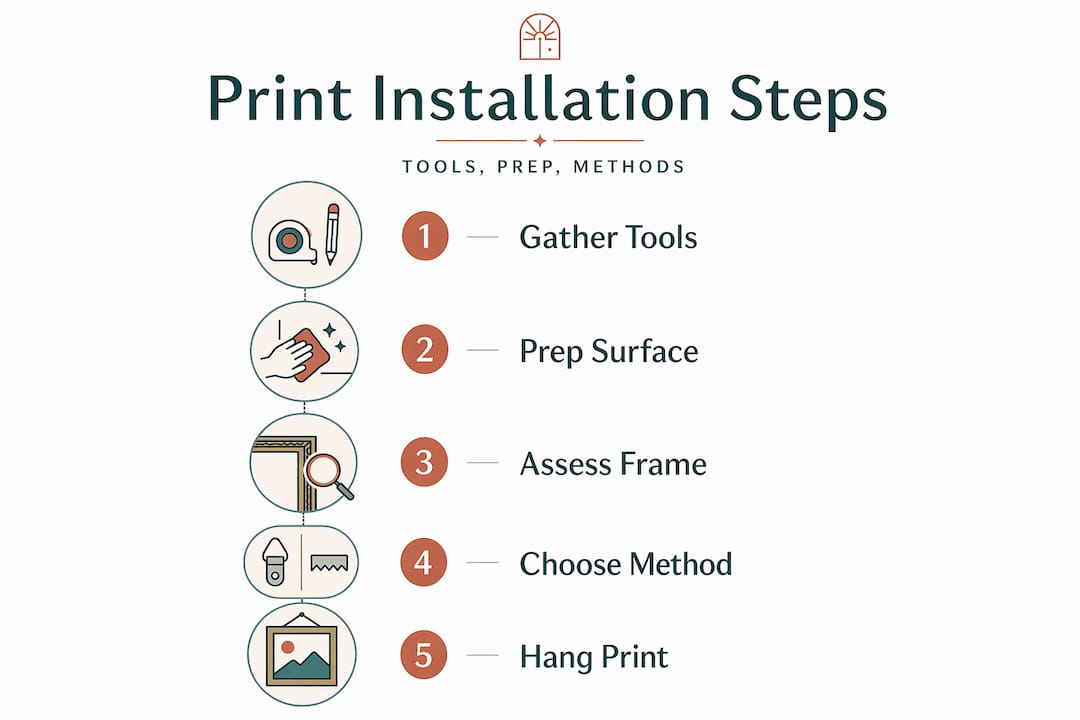 Infographic showing print installation step-by-step