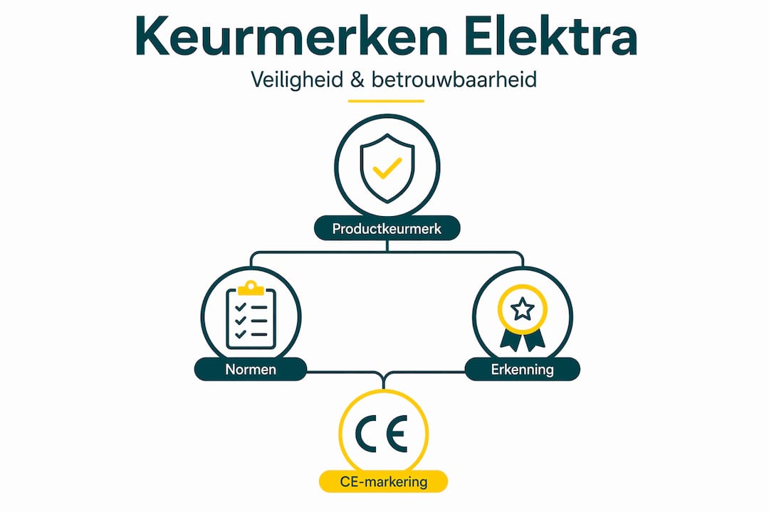 Infographic: overzicht van de belangrijkste keurmerken voor elektrische apparaten