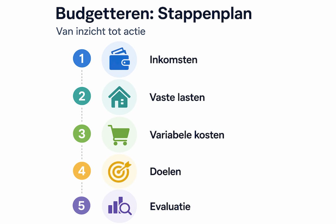 Overzichtelijke infographic: zo stel je stap voor stap een budget op