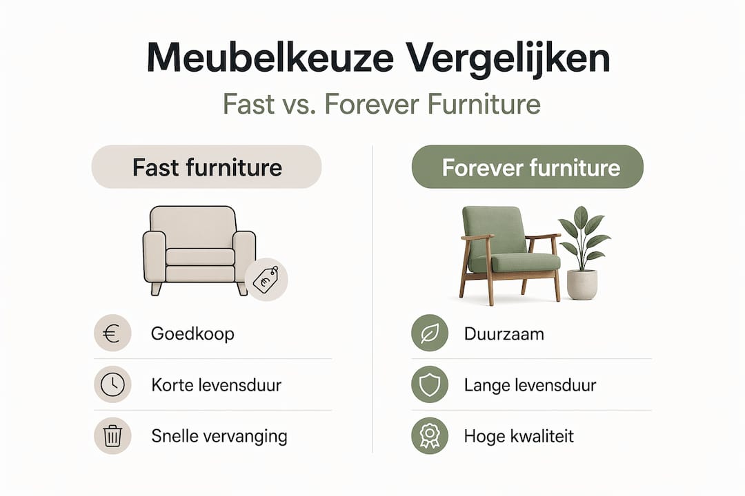 Infographic: snelle meubels versus duurzame meubels – een duidelijke vergelijking