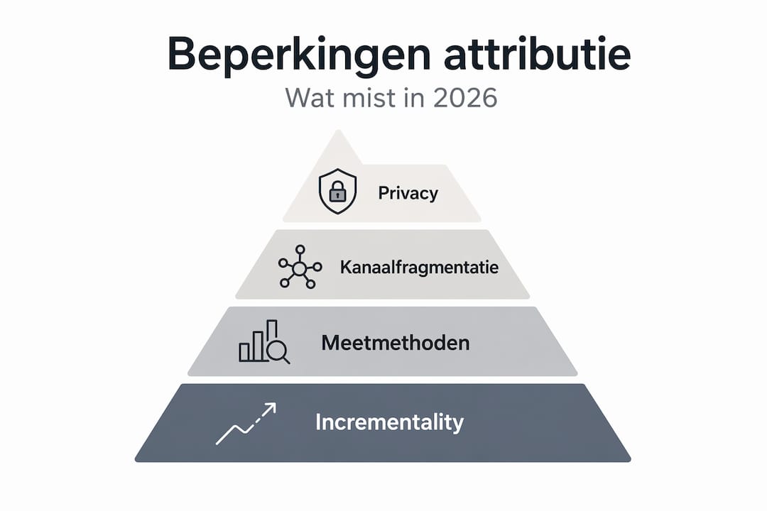 Infographic: de piramide van beperkingen bij conversie-attributie