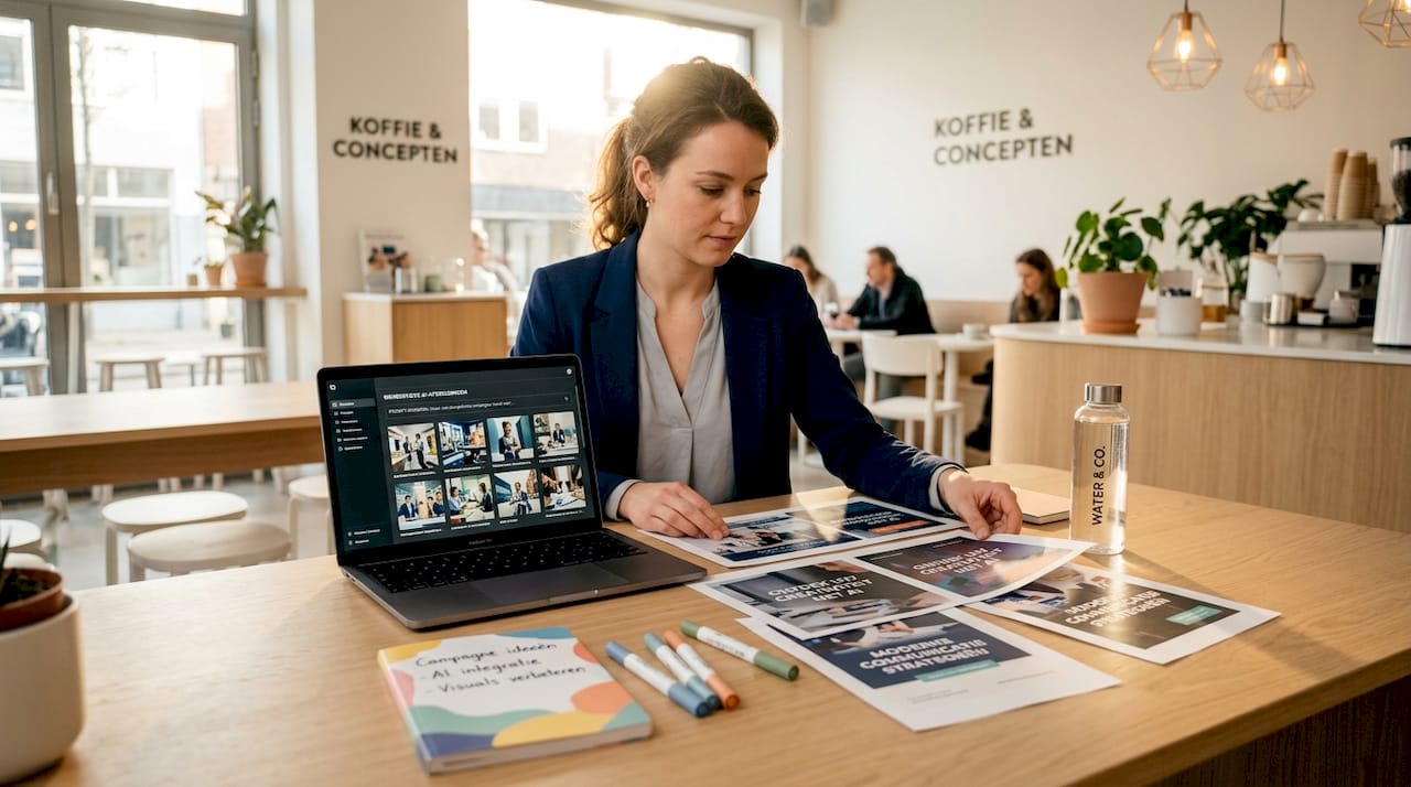 Creatief professional die AI inzet om pakkende advertentiecontent te ontwikkelen