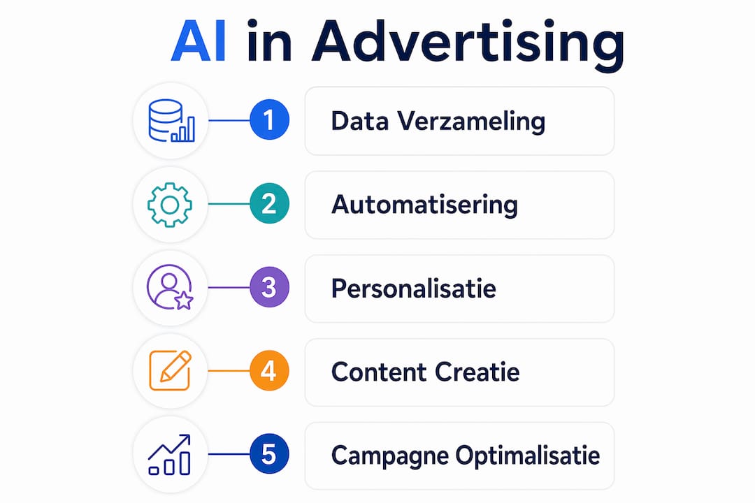 Infographic: de verschillende AI-rollen binnen advertising stap voor stap uitgelegd