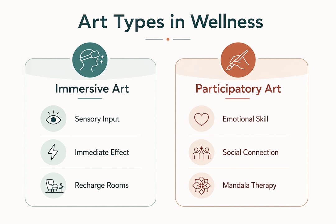 Infographic comparing immersive and participatory art types