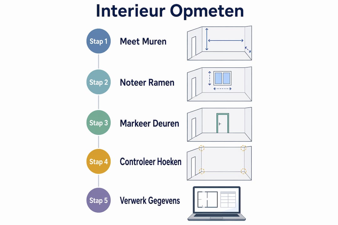 Stapsgewijze infographic: zo meet je eenvoudig je interieur op
