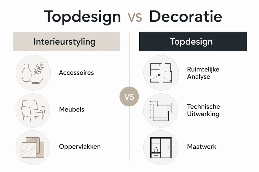 Infographic: de belangrijkste verschillen tussen topdesign en decoratieve stijlen