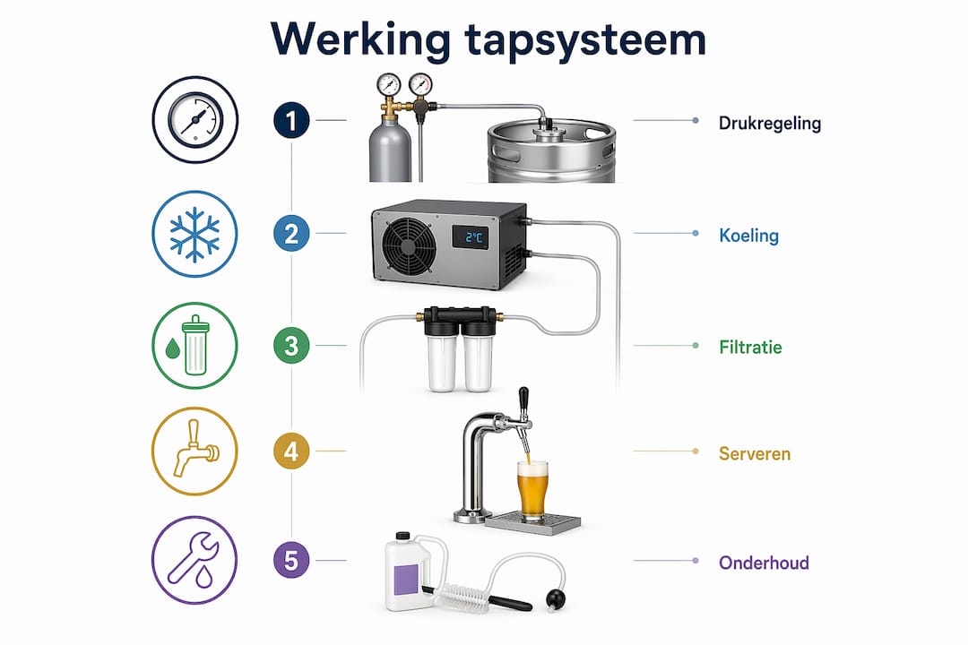 Infographic: zo werkt een biertapsysteem – stap voor stap uitgelegd