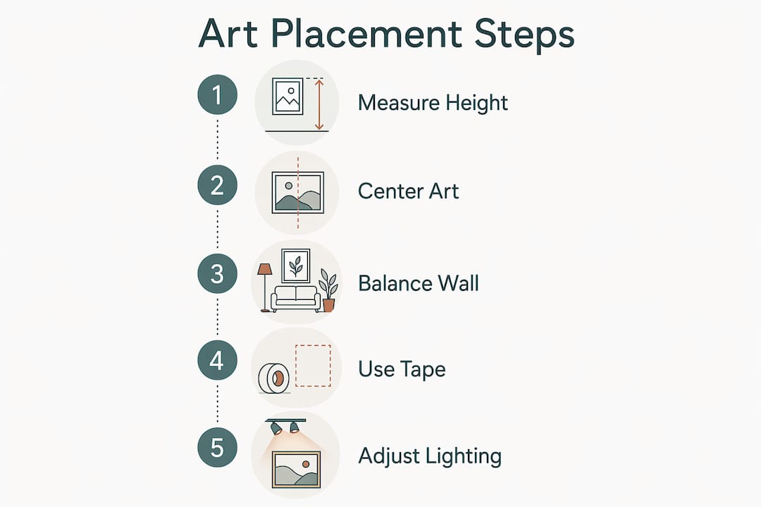 Infographic outlining steps for art placement