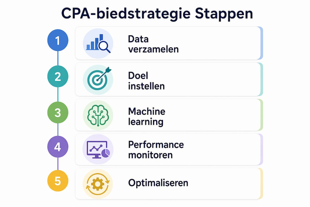 Infographic: Stappenplan voor het optimaliseren van je CPA-biedstrategie