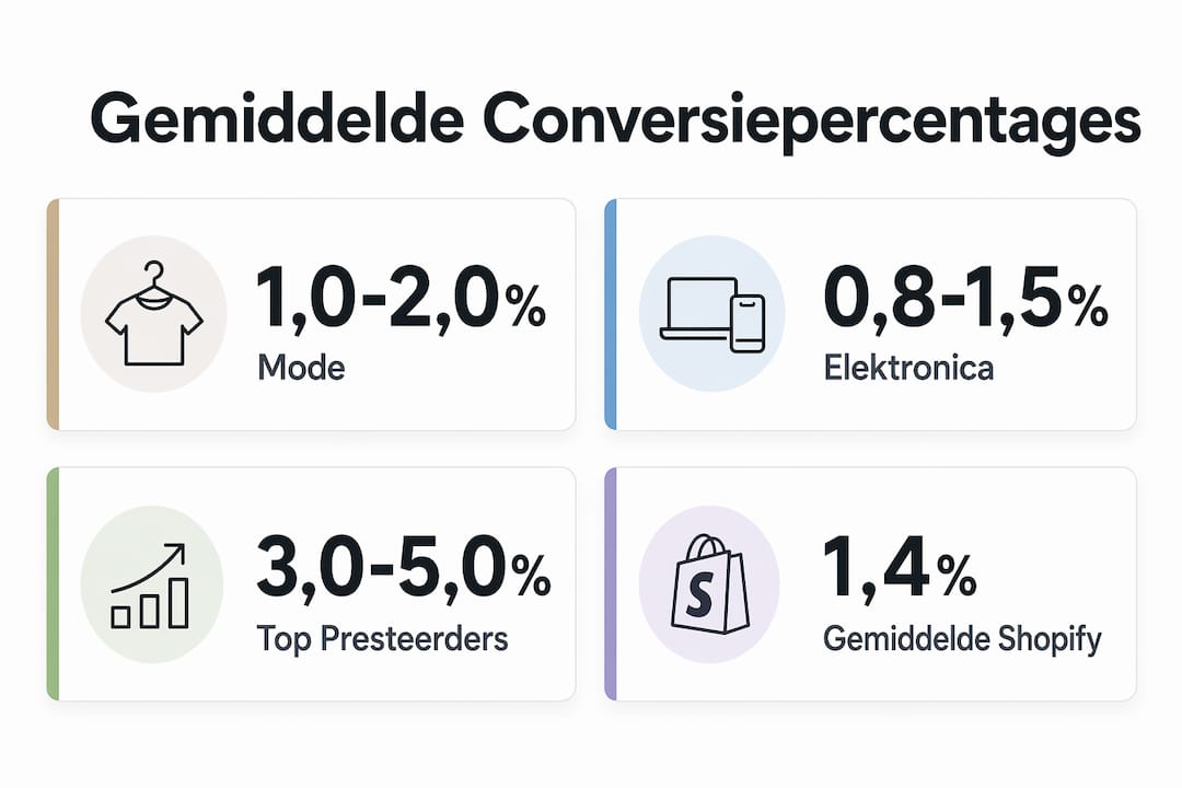 Overzichtelijke infographic met conversiecijfers per sector voor het jaar 2026