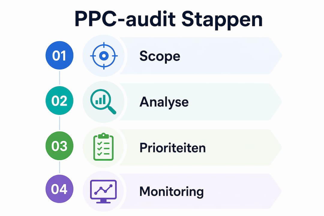 Infographic: zo voer je stap voor stap een effectieve PPC-audit uit