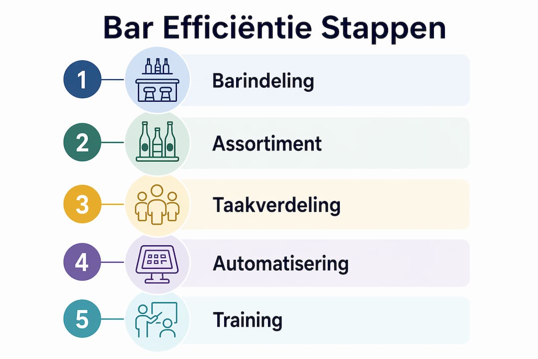 Infographic: vijf praktische stappen om je bar efficiënter te laten draaien