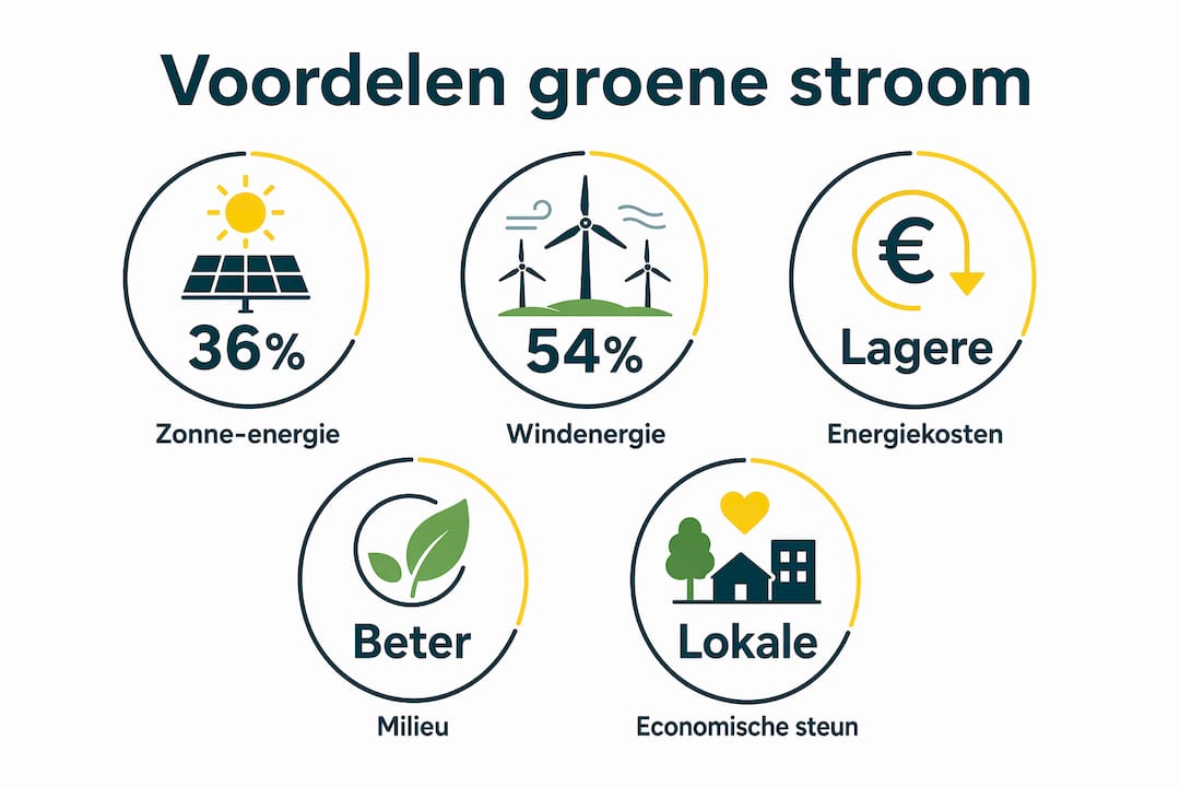 In één oogopslag zie je de pluspunten van groene stroom dankzij deze overzichtelijke infographic.
