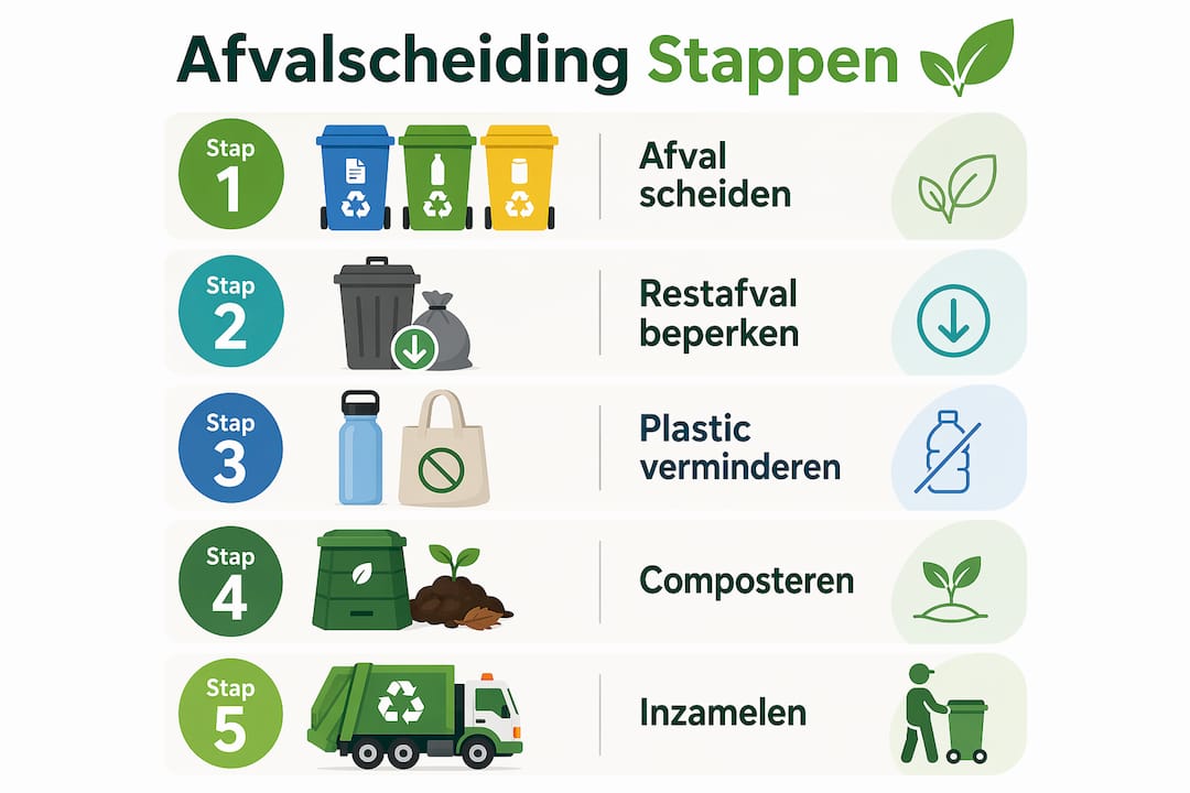 Infographic: zo scheid je afval in de horeca – stap voor stap uitgelegd