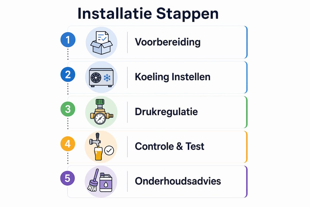 Infographic: stap-voor-stap handleiding voor het installeren van een biertapsysteem