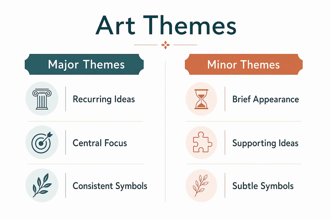Infographic comparing major and minor thematic art categories