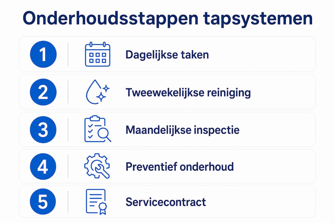 Overzicht: Stappenplan voor het onderhouden van je tapinstallatie
