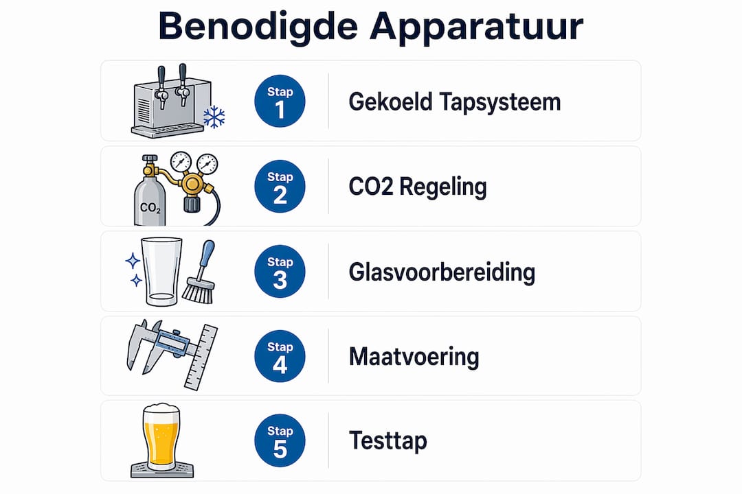 Overzichtelijke infographic: alle stappen en materialen die je nodig hebt voor een tapservice op een rijtje