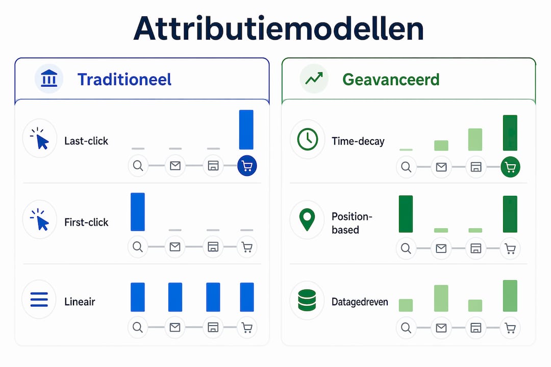 Infographic: een duidelijk overzicht van traditionele versus moderne attributiemodellen
