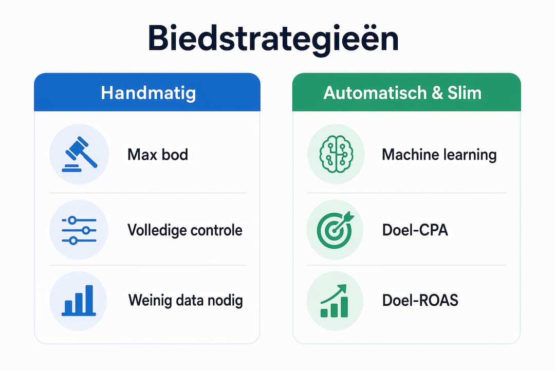 Handige infographic: een duidelijk overzicht van de verschillende biedstrategieën binnen Google Ads