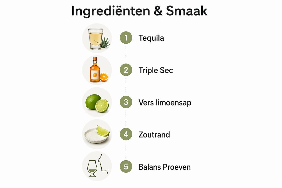 Overzichtelijke infographic met alle ingrediënten en de verschillende smaaklagen van margeretour