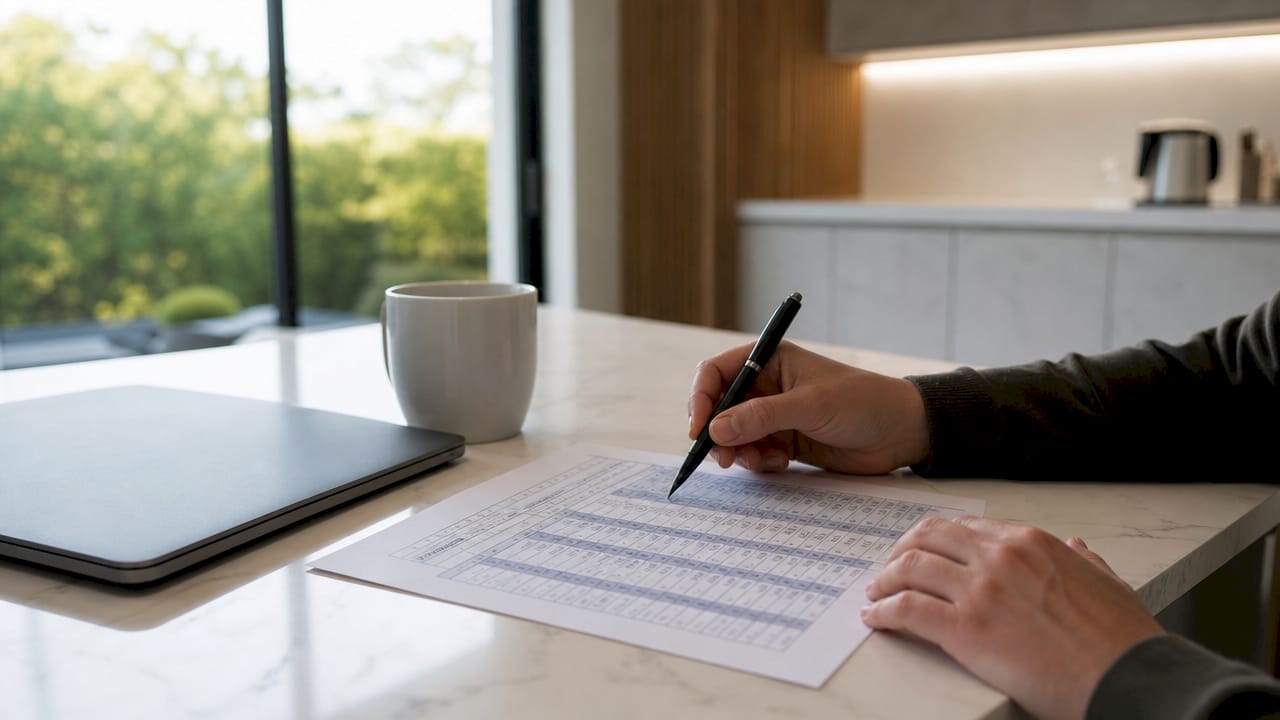 Met pen in de hand worden ROAS-cijfers zorgvuldig geanalyseerd.
