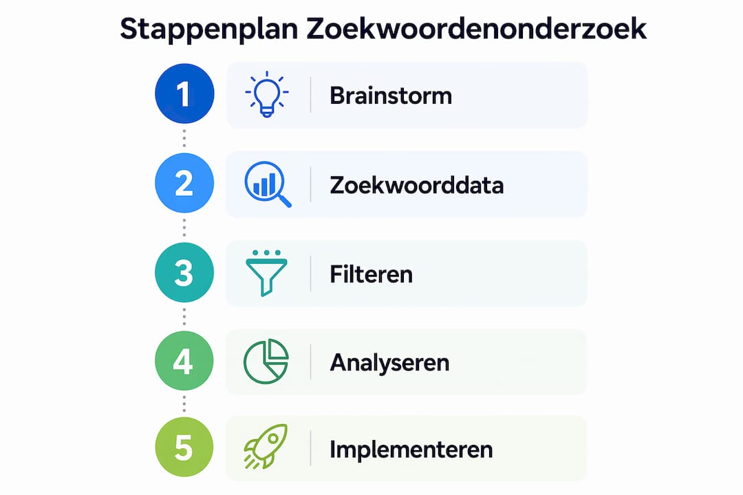 Visuele stappenlijst: zo doe je effectief zoekwoordenonderzoek