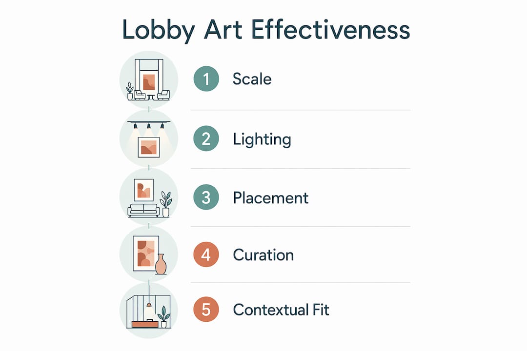 Infographic detailing steps for effective lobby art